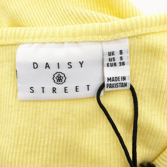 NWT Urban Outfitters Daisy Street Yellow Ruched Long Sleeve Crop Top Size S - Picture 4 of 5